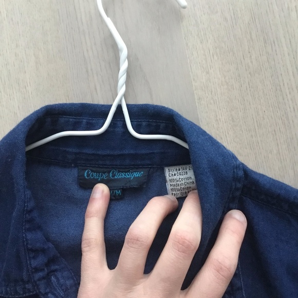 Coupé Classique Dark Wash Denim/Chambray Shirt Relaxed Fit - Picture 3 of 4